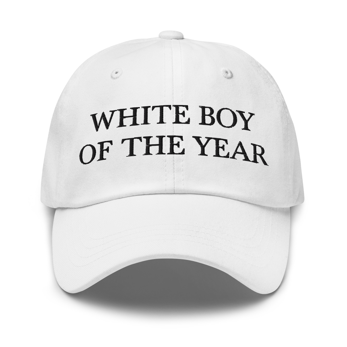 WHITE BOY SUMMER - White Boy Of The Year - "White Boy Of The Year" - Black Embroidered Baseball Cap - Hat White