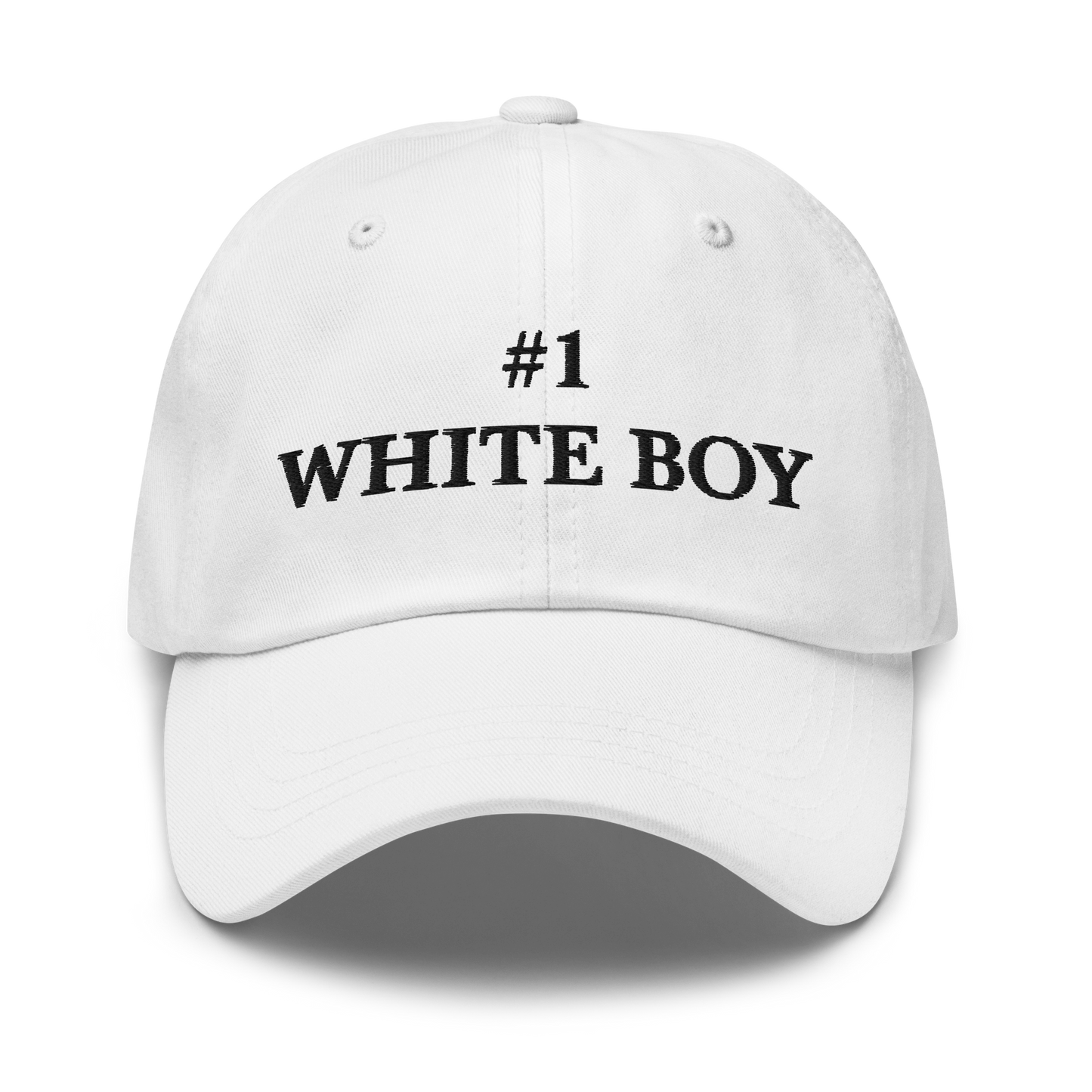 WHITE BOY SUMMER - White Boy Of The Year - "#1 White Boy" - Black Embroidered Baseball Cap - Hat White