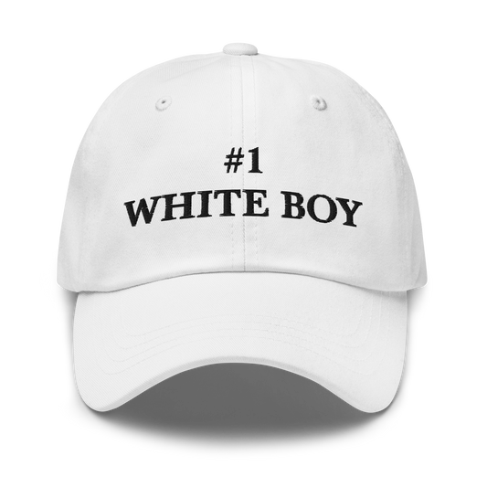 WHITE BOY SUMMER - White Boy Of The Year - "#1 White Boy" - Black Embroidered Baseball Cap - Hat White