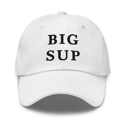 WHITE BOY SUMMER - Sup? - "Big Sup" - Black Embroidered Baseball Cap - Hat White