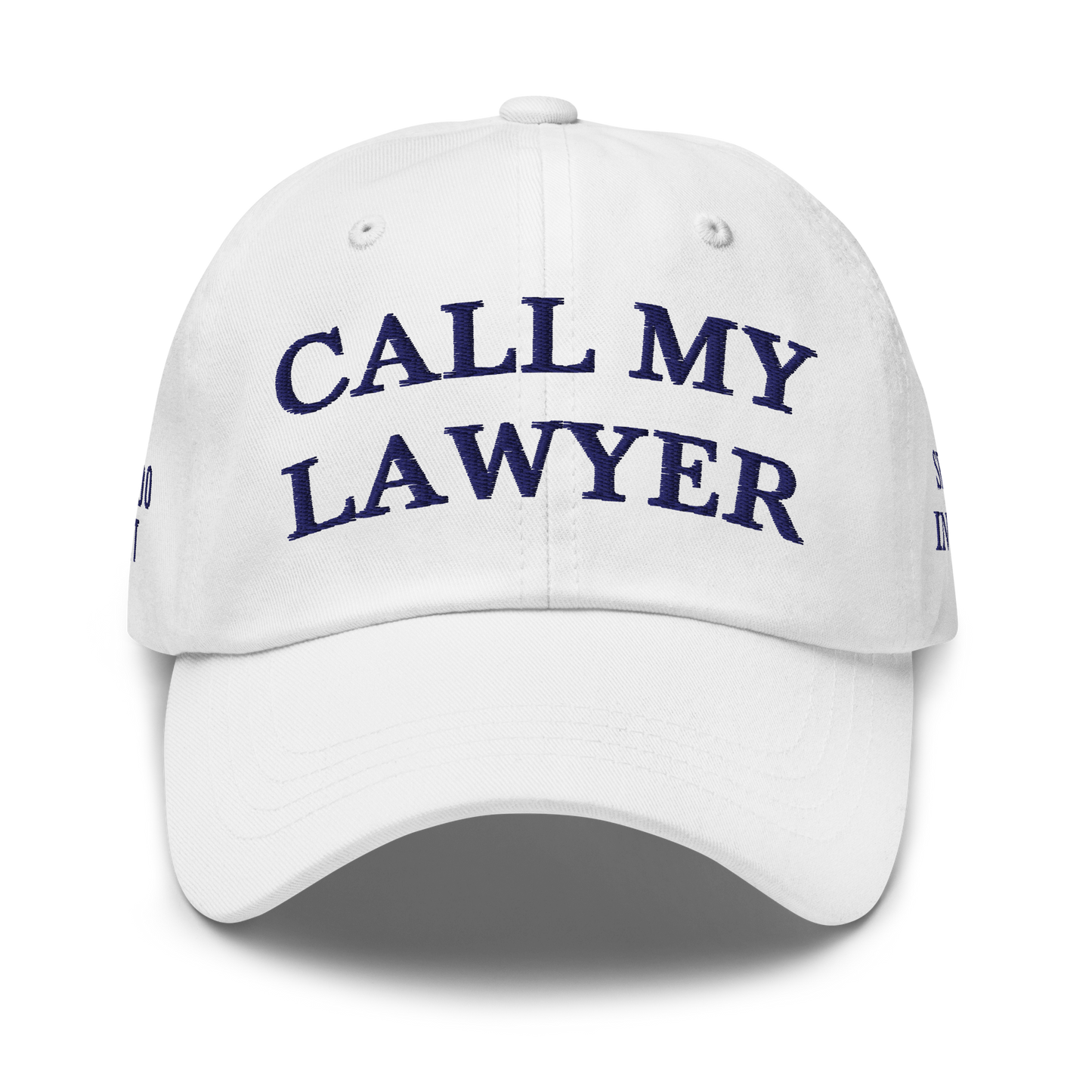 White Boy Summer - CALL MY LAWYER - Embroidered Baseball Cap - Hat White