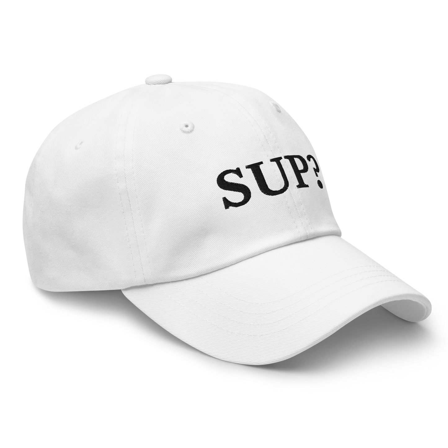 WHITE BOY SUMMER - Sup? - "Sup?" - Black Embroidered Baseball Cap - Hat
