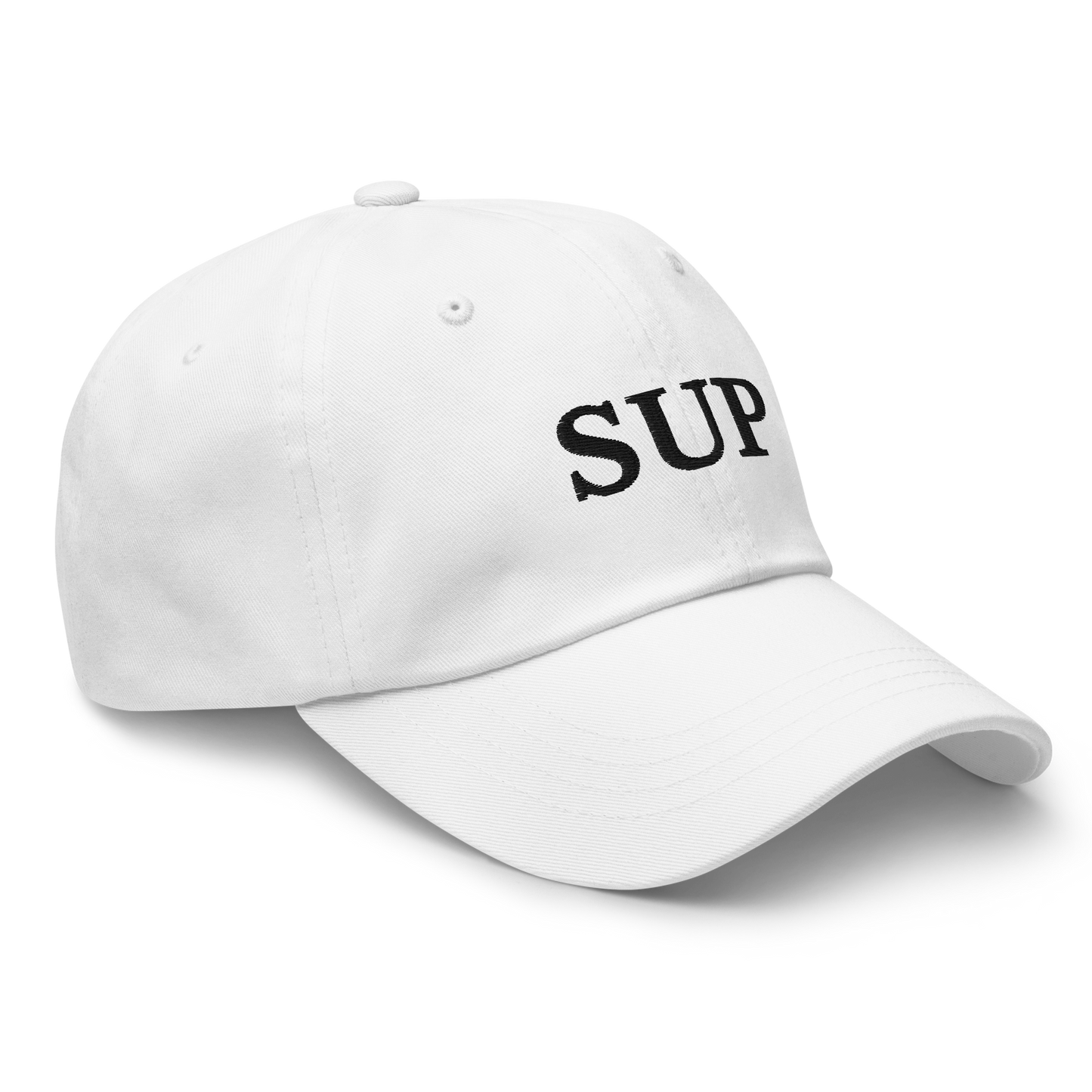 WHITE BOY SUMMER - Sup? - "Sup" - Black Embroidered Baseball Cap - Hat