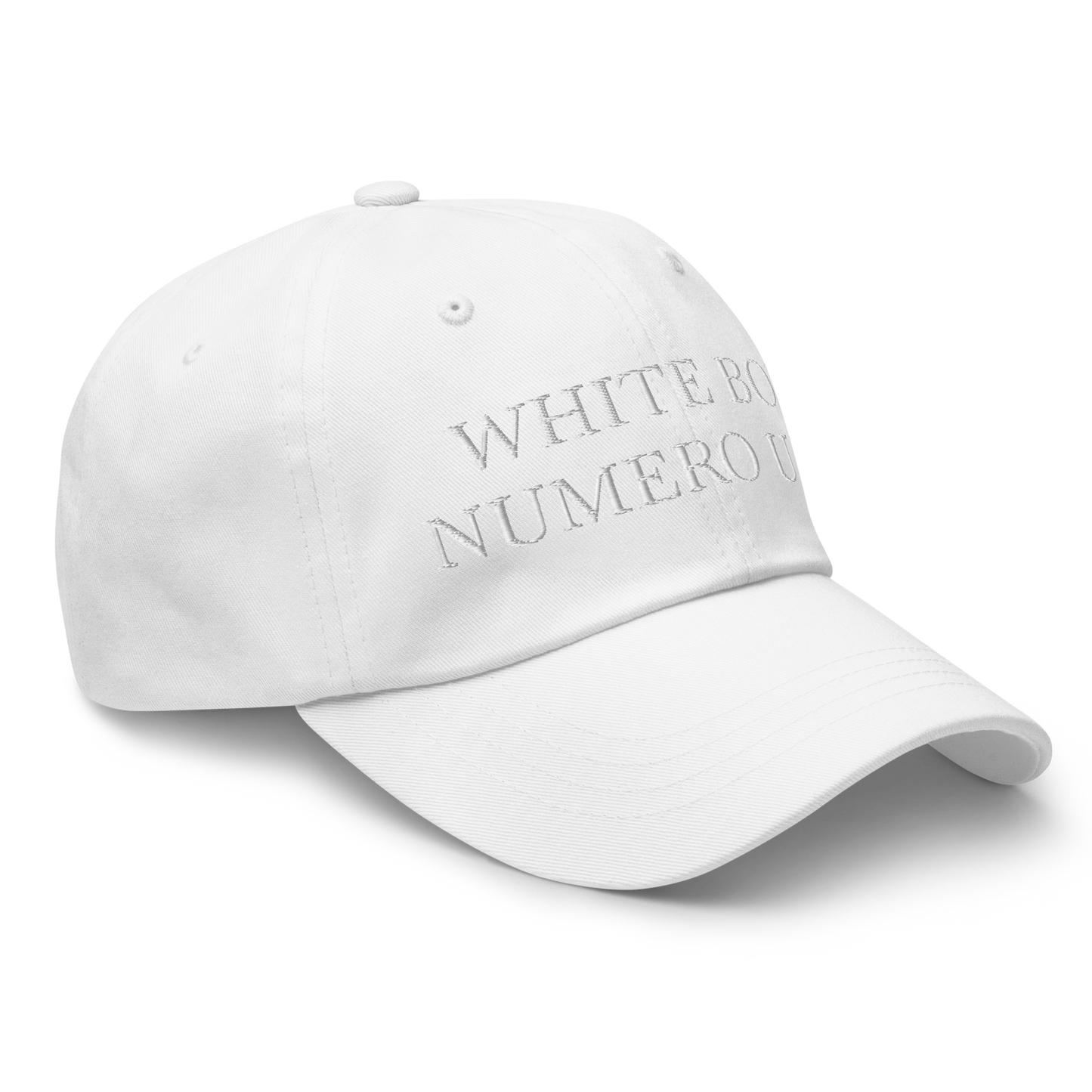 WHITE BOY SUMMER - White Boy Of The Year - "White Boy Numero Uno" - White Embroidered Baseball Cap - Hat