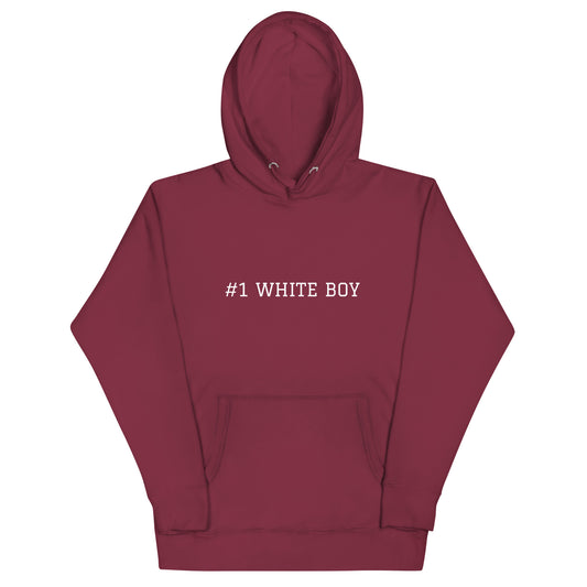WHITE BOY SUMMER - White Boy Of The Year - "#1 White Boy" - Classic Cotton Hoodie - Hoodie Maroon