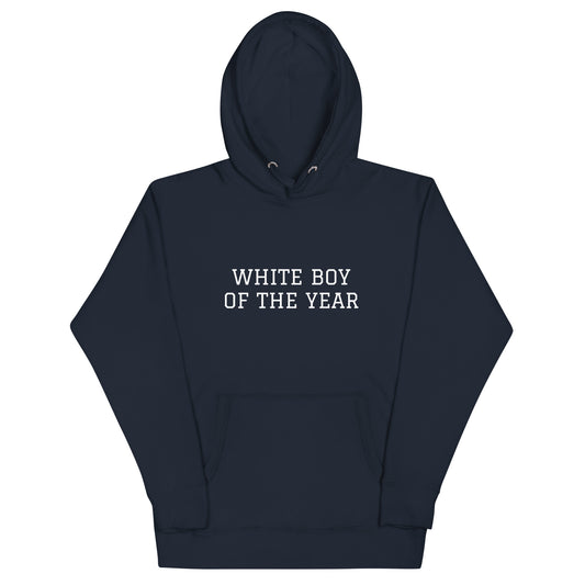 WHITE BOY SUMMER - White Boy Of The Year - "White Boy Of The Year" - Classic Cotton Hoodie - Hoodie Navy Blazer