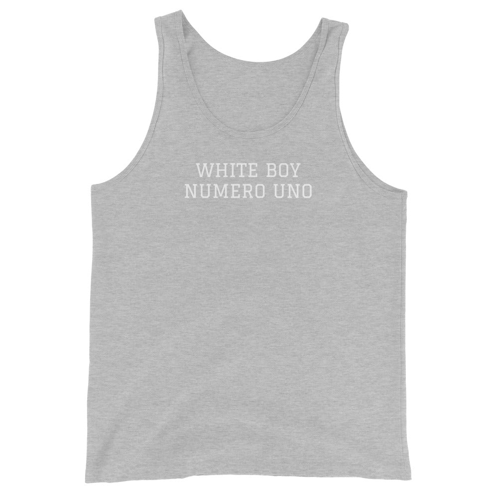 WHITE BOY SUMMER - White Boy Of The Year - "White Boy Numero Uno" - Classic Cotton Tank Top - Tank Top Athletic Heather