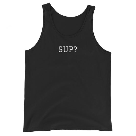 WHITE BOY SUMMER - Sup? - "Sup?" - Classic Cotton Tank Top - Tank Top Black
