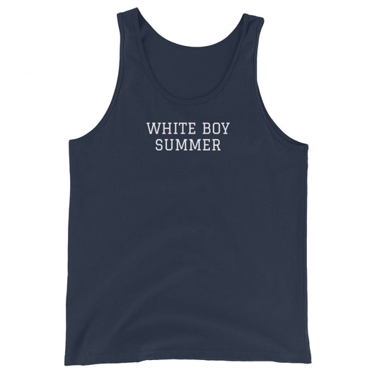 WHITE BOY SUMMER - Originals - "White Boy Summer" - Classic Cotton Tank Top - Tank Top Navy