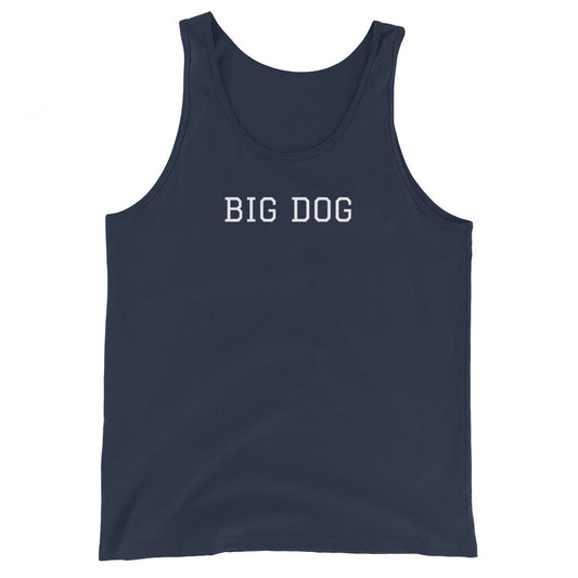 WHITE BOY SUMMER - Big Dog - "Big Dog" - Classic Cotton Tank Top - Tank Top Navy
