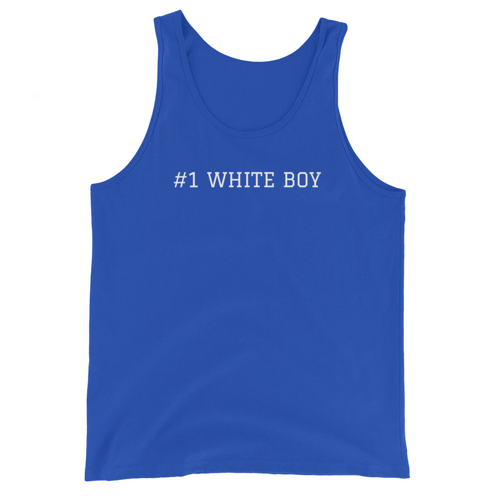 WHITE BOY SUMMER - White Boy Of The Year - "#1 White Boy" - Classic Cotton Tank Top - Tank Top True Royal