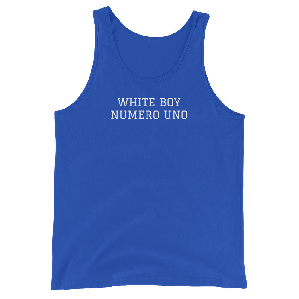 WHITE BOY SUMMER - White Boy Of The Year - "White Boy Numero Uno" - Classic Cotton Tank Top - Tank Top True Royal
