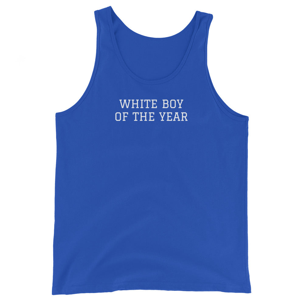 WHITE BOY SUMMER - White Boy Of The Year - "White Boy Of The Year" - Classic Cotton Tank Top - Tank Top True Royal