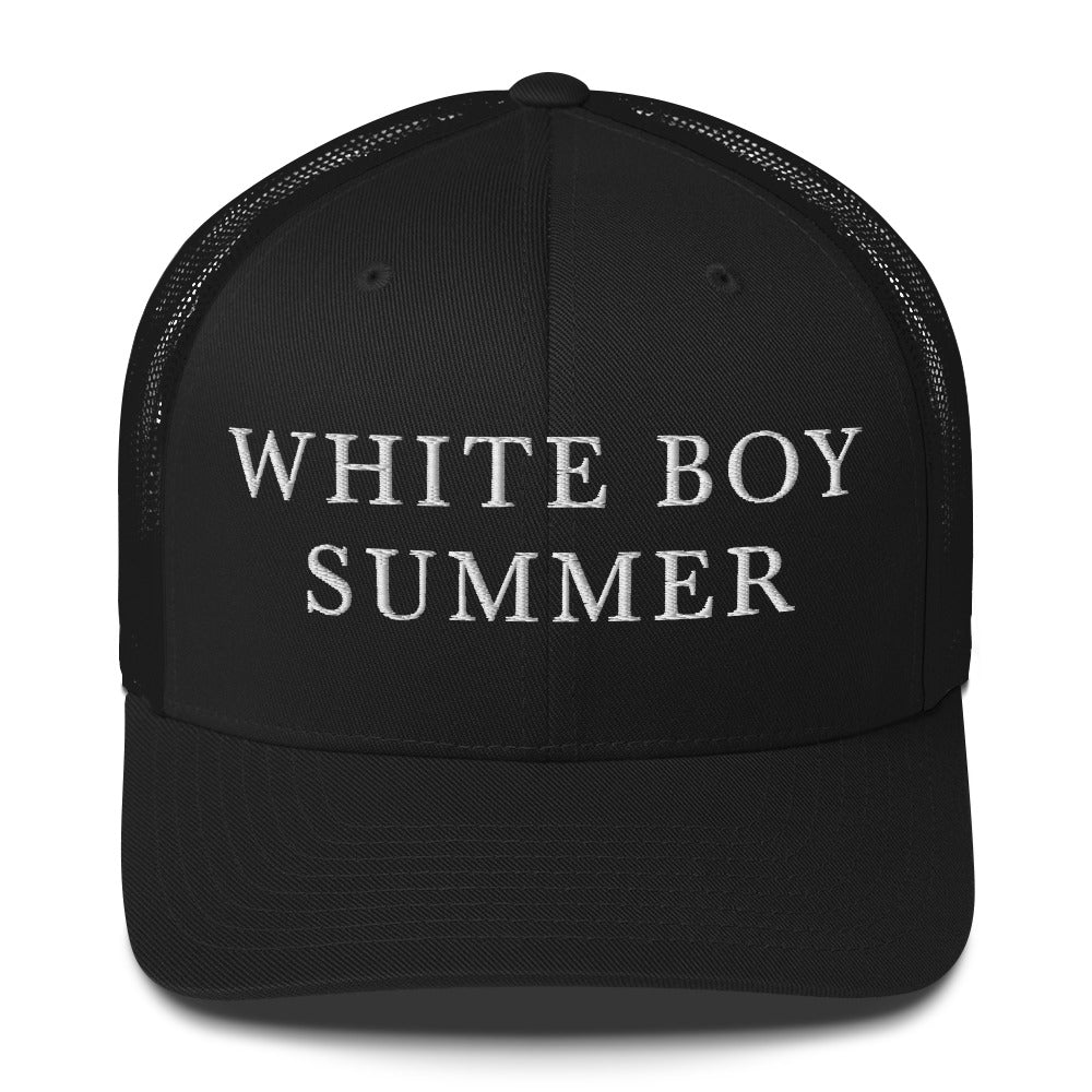WHITE BOY SUMMER - Originals - "White Boy Summer" - Embroidered Trucker Cap - Black