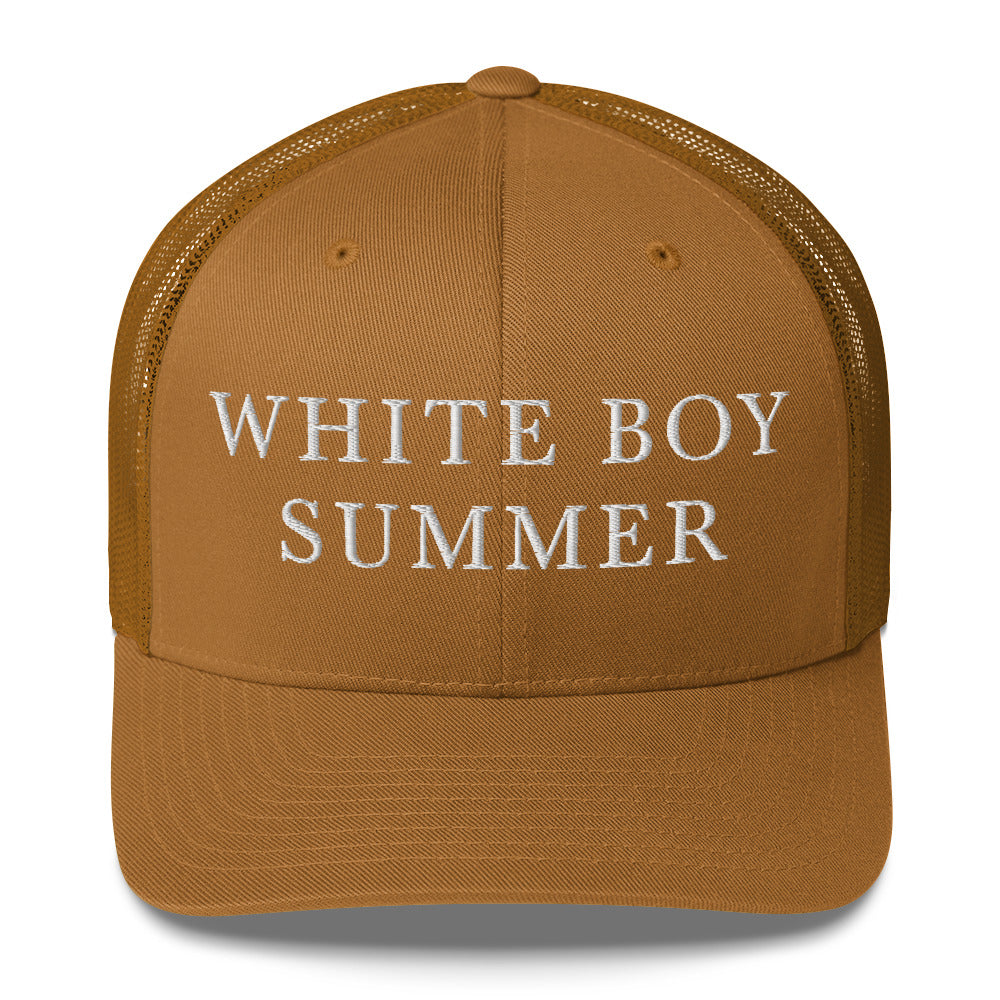 WHITE BOY SUMMER - Originals - "White Boy Summer" - Embroidered Trucker Cap - Caramel