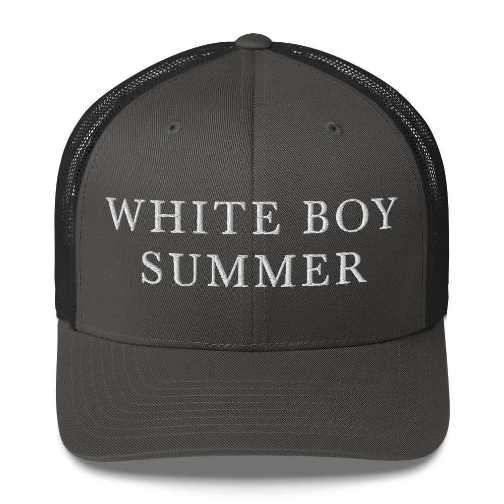WHITE BOY SUMMER - Originals - "White Boy Summer" - Embroidered Trucker Cap - Charcoal