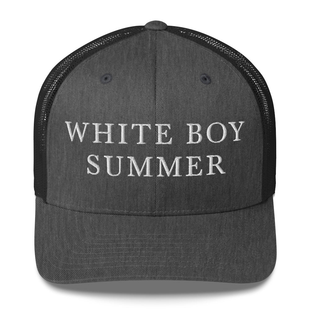 WHITE BOY SUMMER - Originals - "White Boy Summer" - Embroidered Trucker Cap - Dark Heather Grey