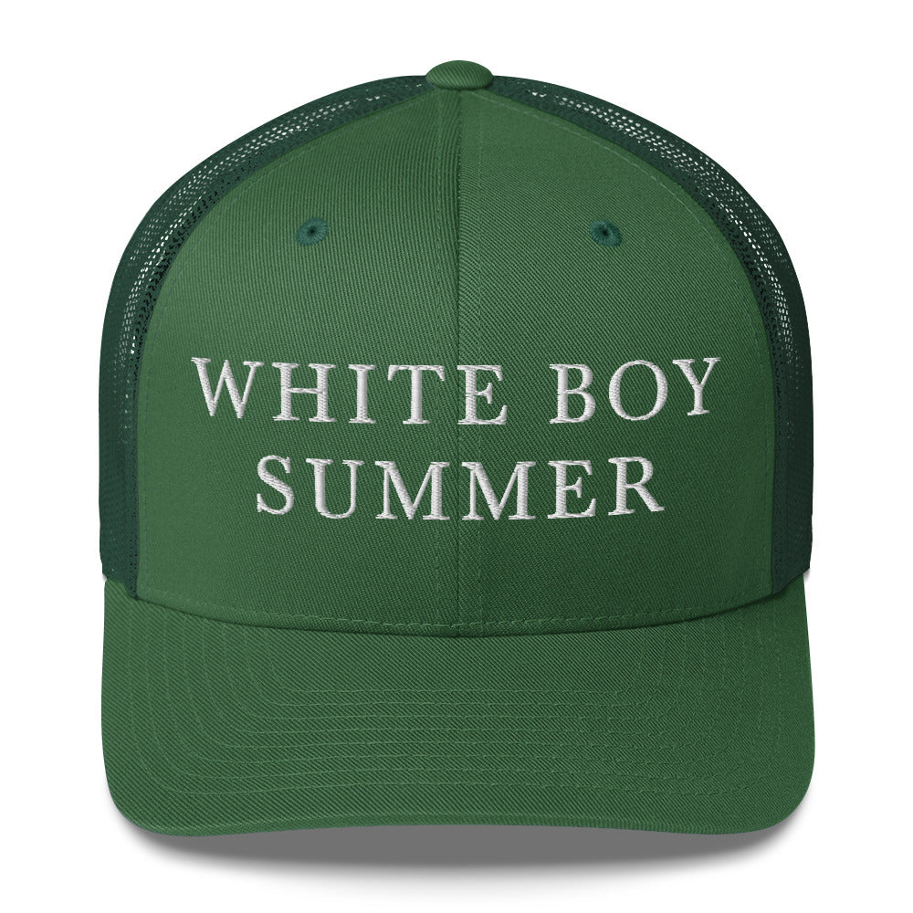 WHITE BOY SUMMER - Originals - "White Boy Summer" - Embroidered Trucker Cap - Evergreen