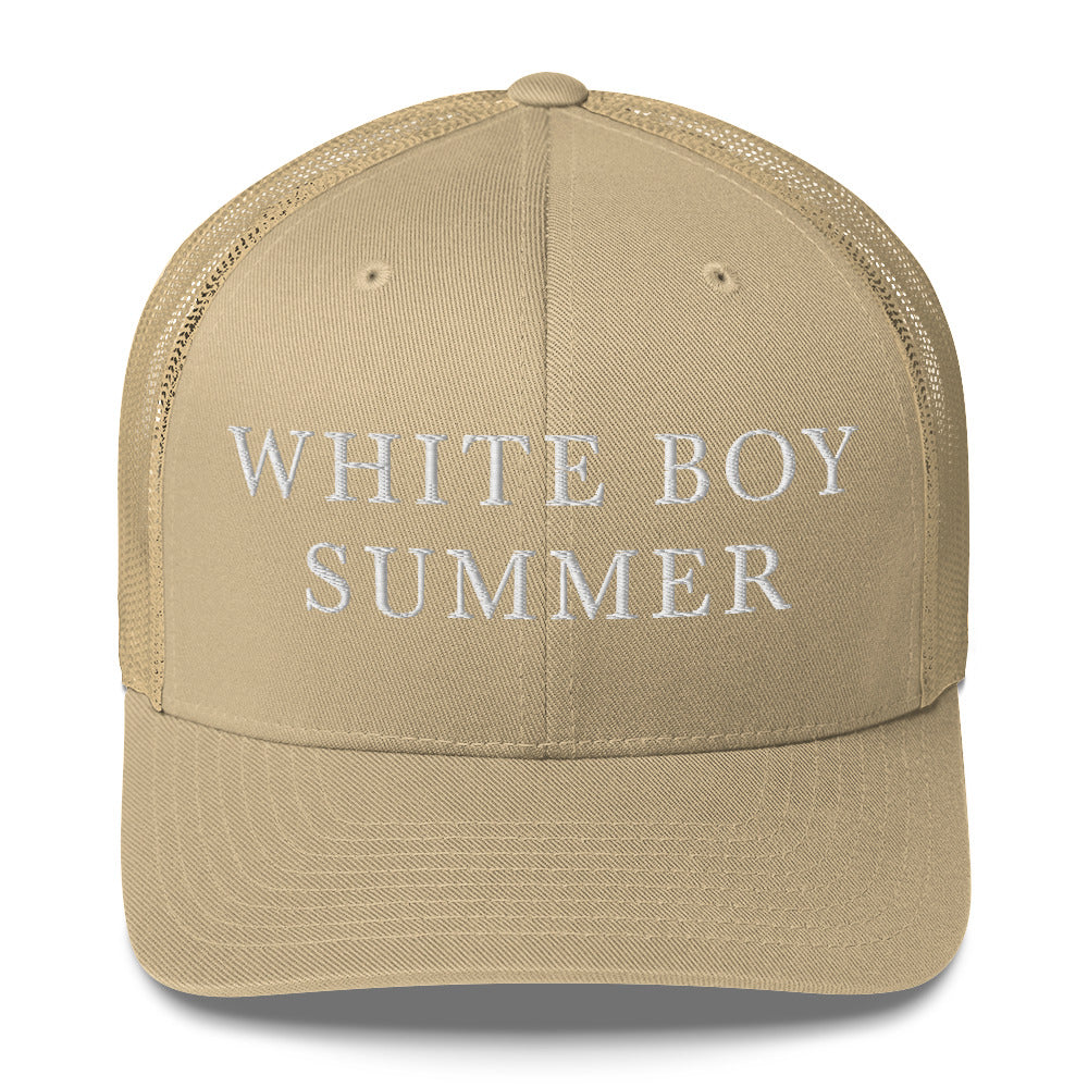 WHITE BOY SUMMER - Originals - "White Boy Summer" - Embroidered Trucker Cap - Khaki