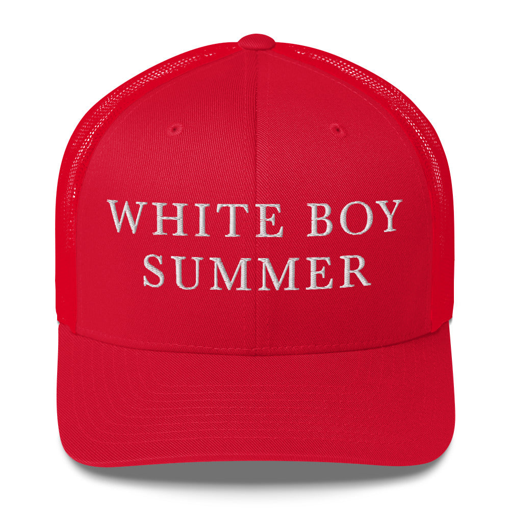 WHITE BOY SUMMER - Originals - "White Boy Summer" - Embroidered Trucker Cap - Red