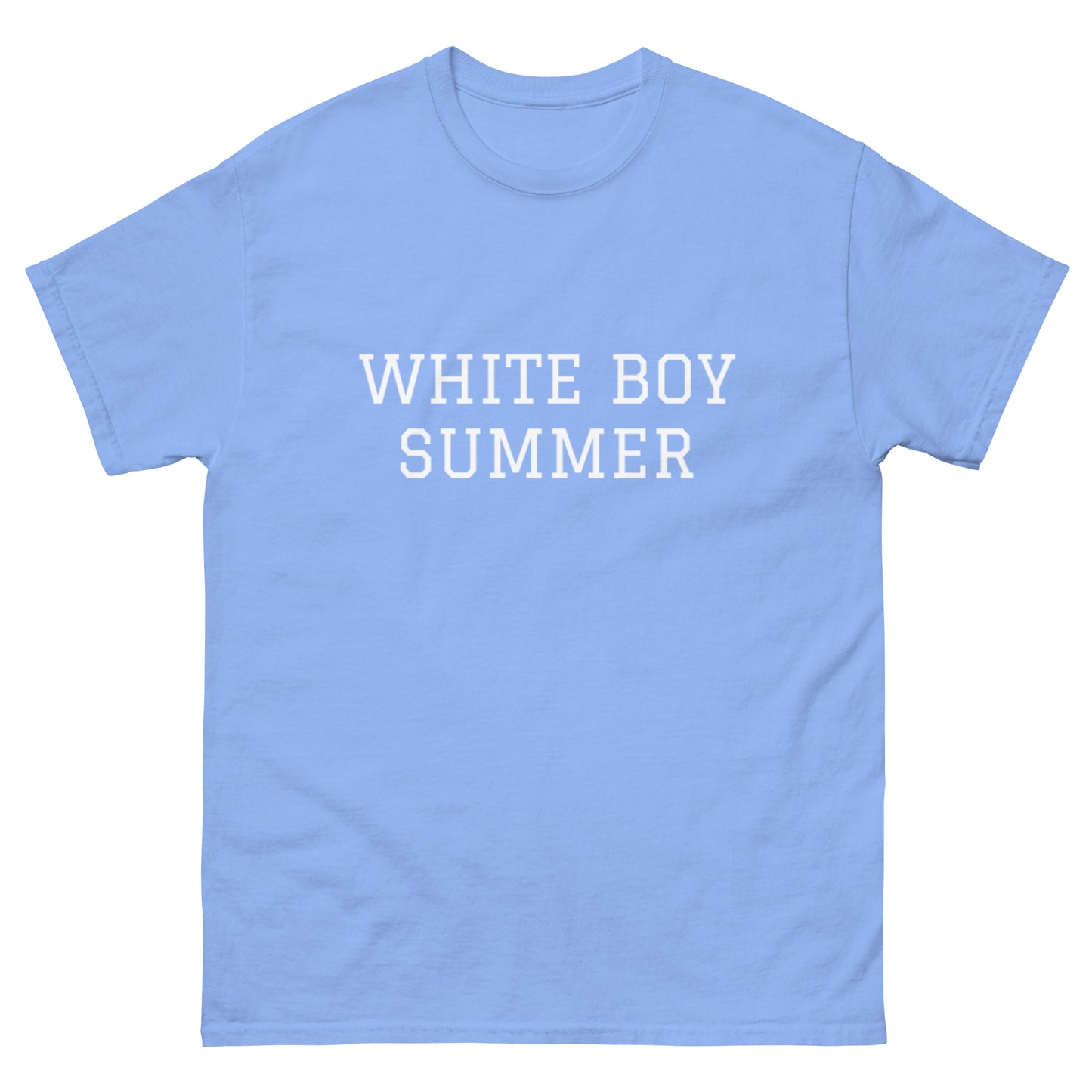 WHITE BOY SUMMER - Originals - "White Boy Summer" - Classic Cotton Tee - T-Shirt Carolina Blue