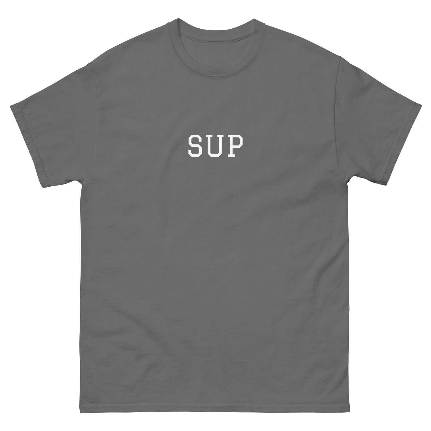 WHITE BOY SUMMER - Sup? - "Sup" - Classic Cotton Tee - T-Shirt Charcoal