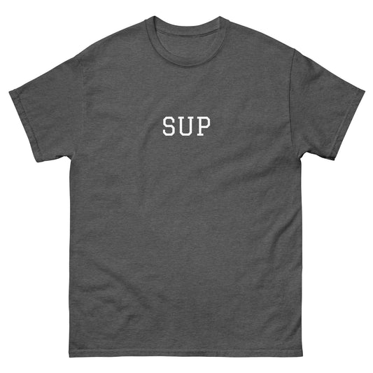 WHITE BOY SUMMER - Sup? - "Sup" - Classic Cotton Tee - T-Shirt Dark Heather