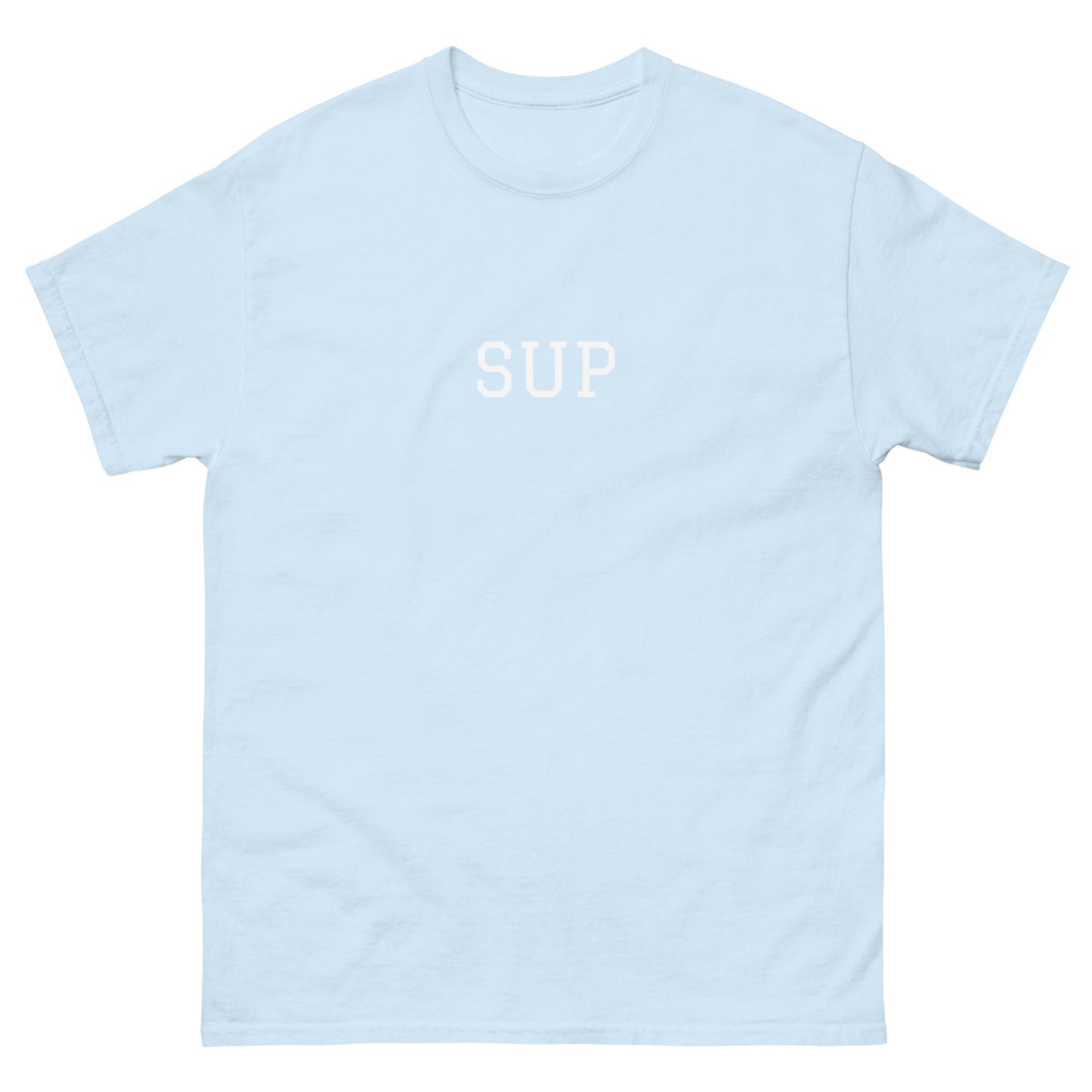 WHITE BOY SUMMER - Sup? - "Sup" - Classic Cotton Tee - T-Shirt Light Blue