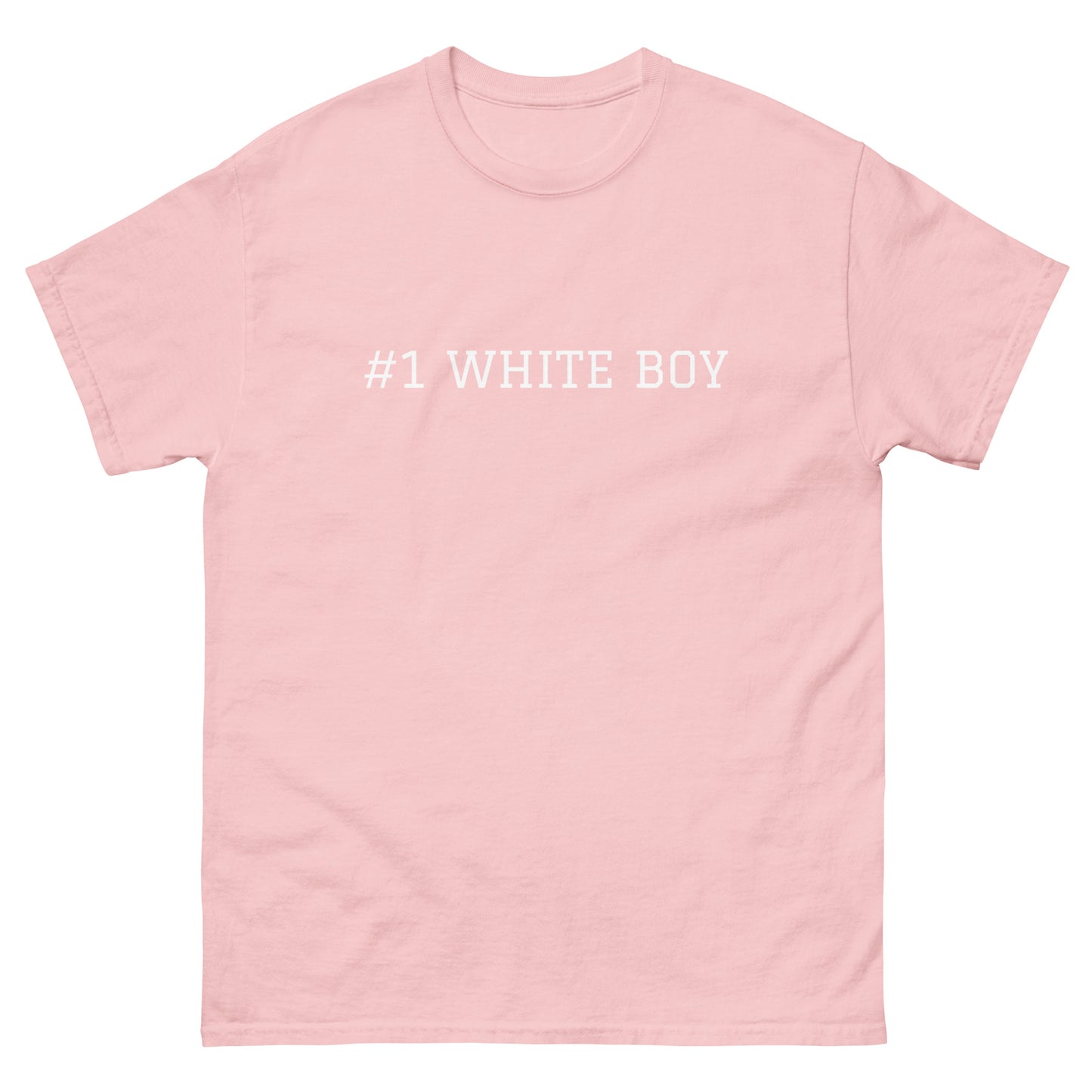 WHITE BOY SUMMER - White Boy Of The Year - "#1 White Boy" - Classic Cotton Tee - T-Shirt Light Pink