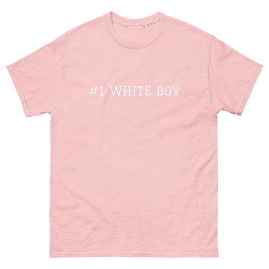 WHITE BOY SUMMER - White Boy Of The Year - "#1 White Boy" - Classic Cotton Tee - T-Shirt Light Pink