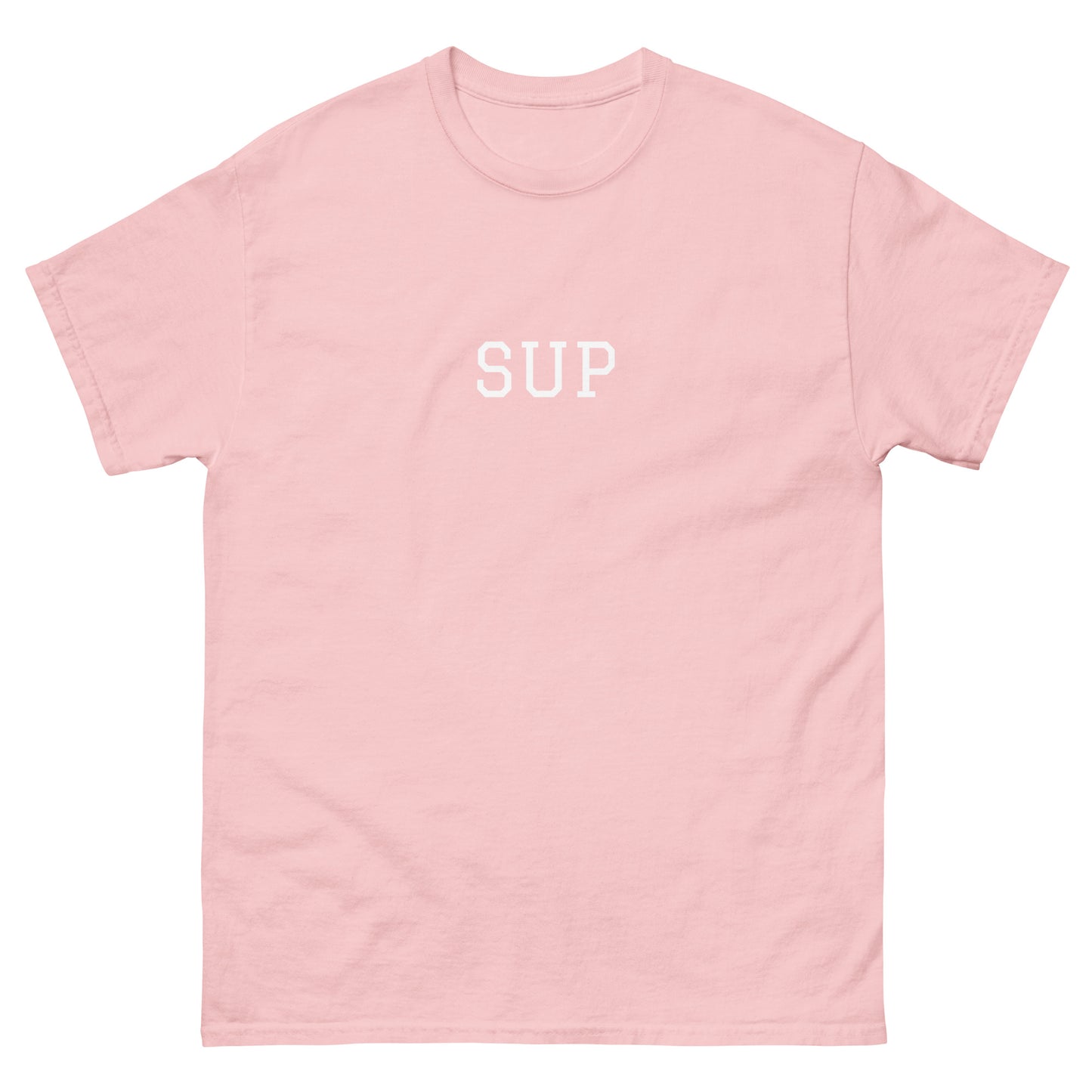 WHITE BOY SUMMER - Sup? - "Sup" - Classic Cotton Tee - T-Shirt Light Pink