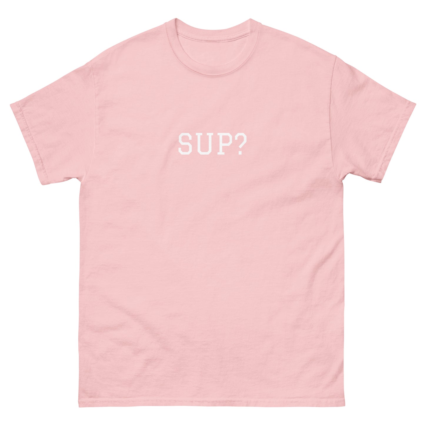 WHITE BOY SUMMER - Sup? - "Sup?" - Classic Cotton Tee - T-Shirt Light Pink
