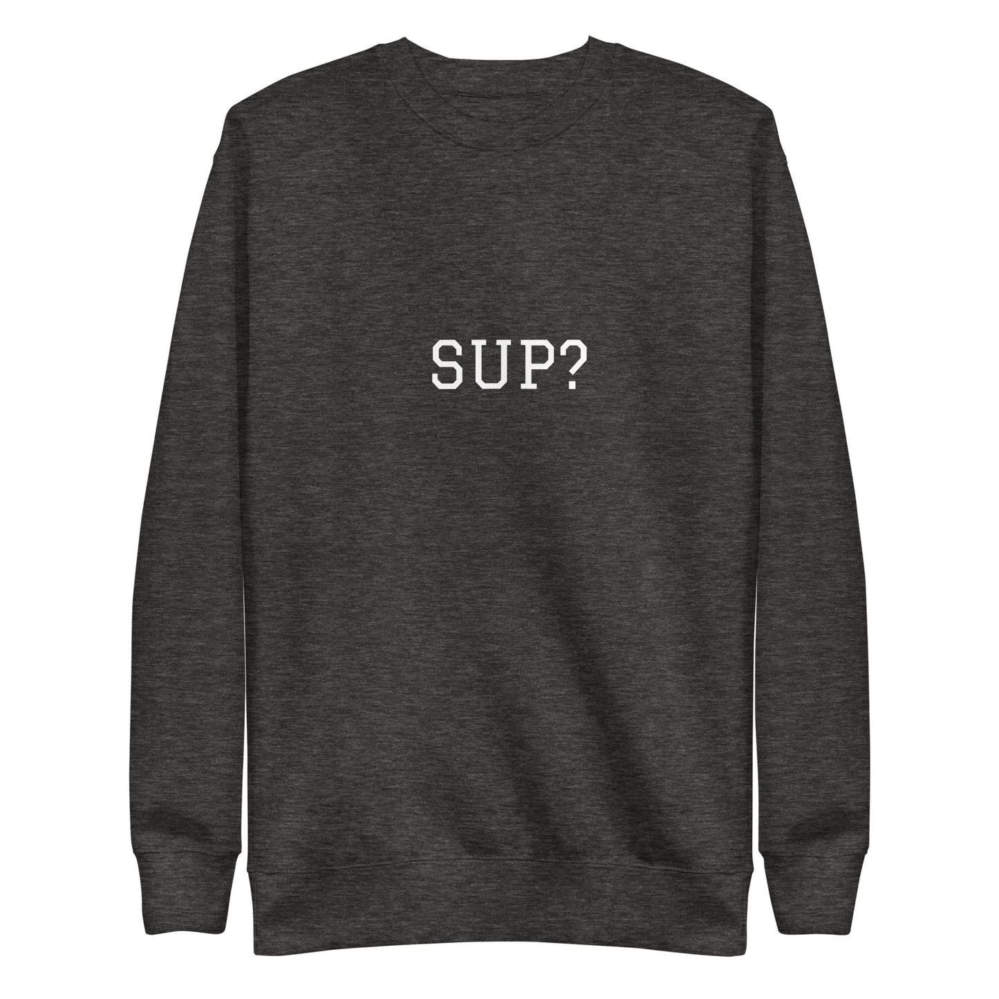 WHITE BOY SUMMER - Sup? - "Sup?" - Classic Crewneck Sweatshirt - Sweatshirt Charcoal Heather