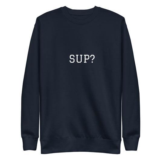 WHITE BOY SUMMER - Sup? - "Sup?" - Classic Crewneck Sweatshirt - Sweatshirt Navy Blazer