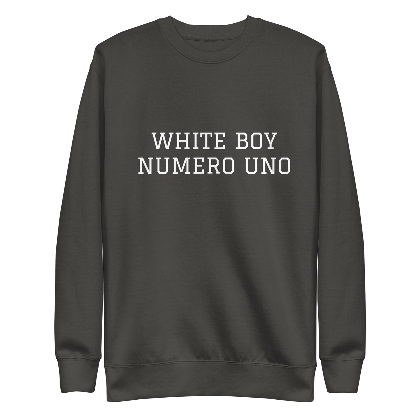WHITE BOY SUMMER - White Boy Of The Year - "White Boy Numero Uno" - Classic Crewneck Sweatshirt - Sweatshirt Vintage Black