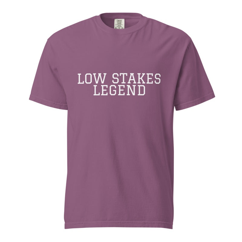 LOW STAKES LEGEND Berry front mockup