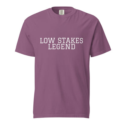 LOW STAKES LEGEND Berry front mockup