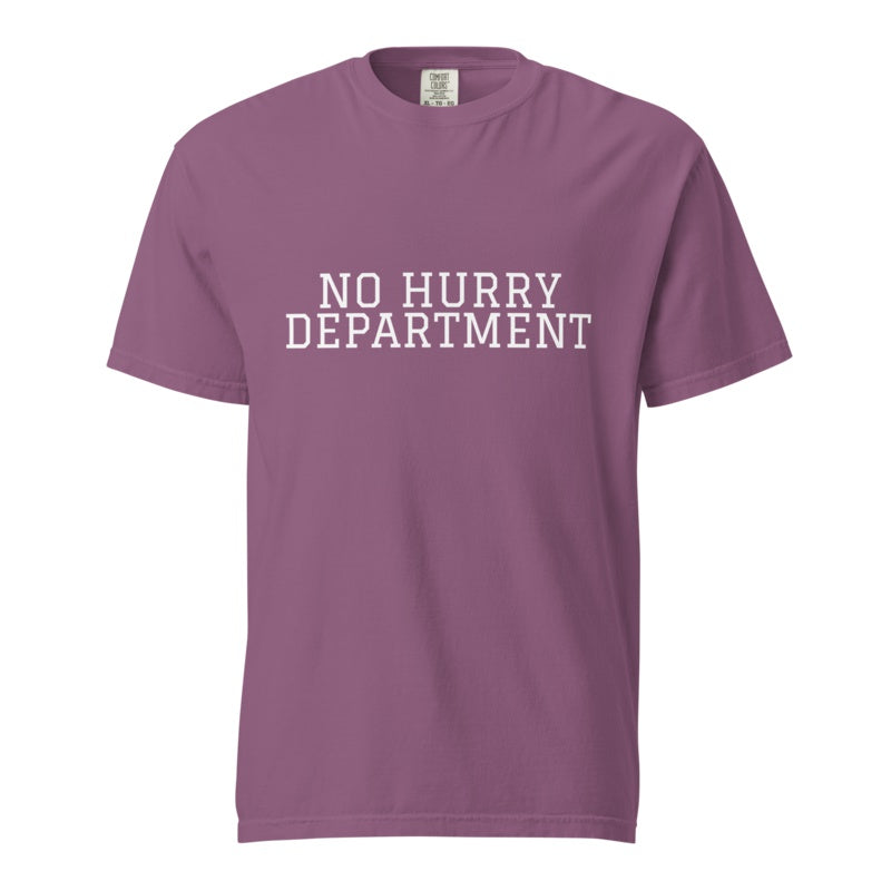 NO HURRY DEPARTMENT Berry front mockup