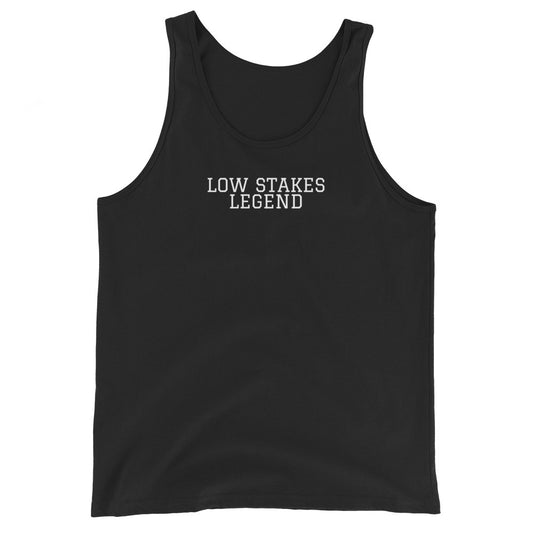 LOW STAKES LEGEND Black front mockup