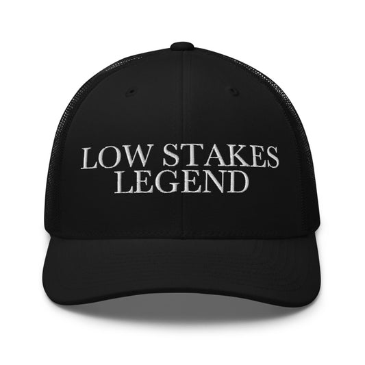 LOW STAKES LEGEND Black front mockup