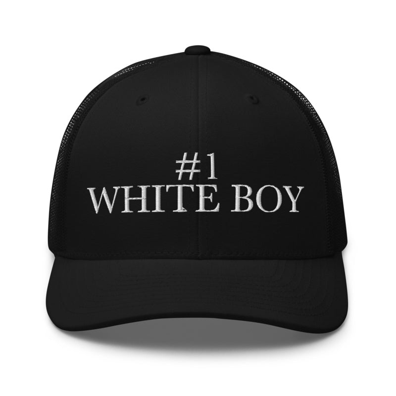 #1 WHITE BOY Black front mockup