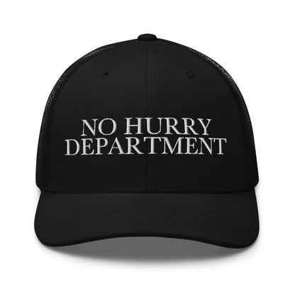NO HURRY DEPARTMENT Black front mockup