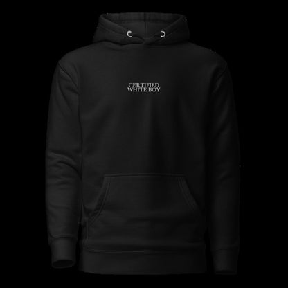 CERTIFIED WHITE BOY Black front embroidered mockup