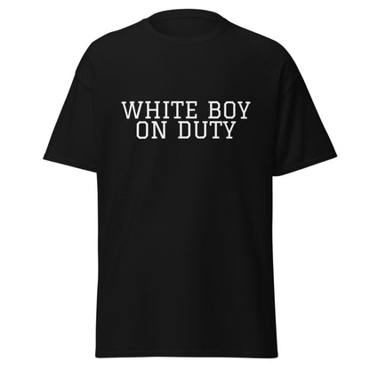 WHITE BOY ON DUTY Black front mockup