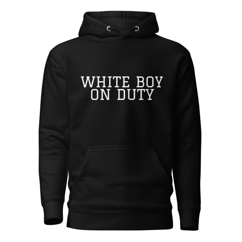 WHITE BOY ON DUTY Black front mockup
