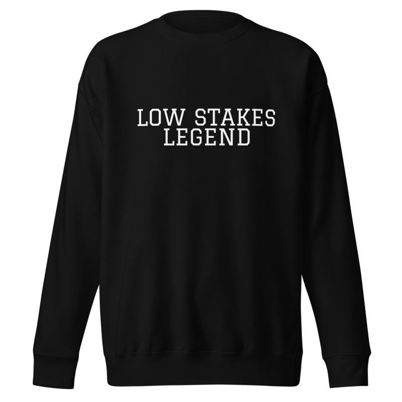 LOW STAKES LEGEND Black front mockup