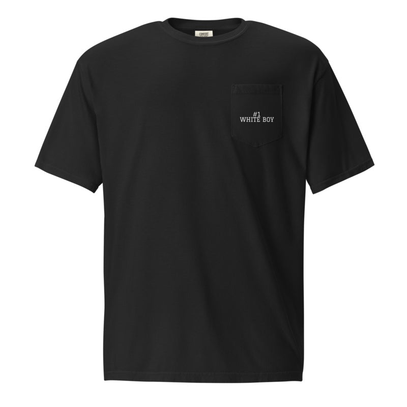 #1 WHITE BOY Black front mockup