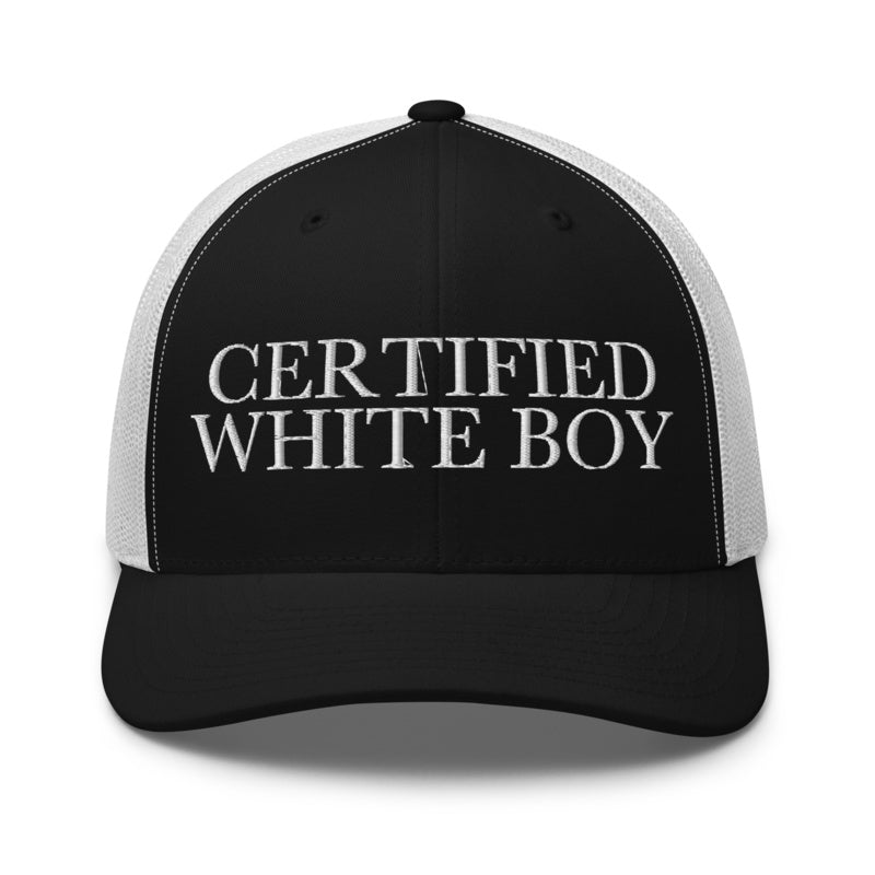 CERTIFIED WHITE BOY Black/ White front mockup