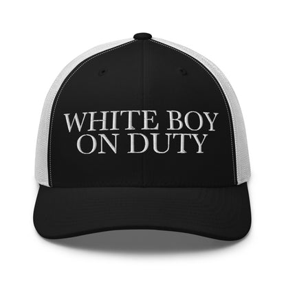 WHITE BOY ON DUTY Black/ White front mockup
