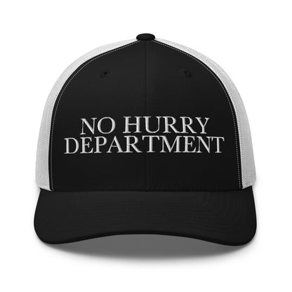 NO HURRY DEPARTMENT Black/ White front mockup